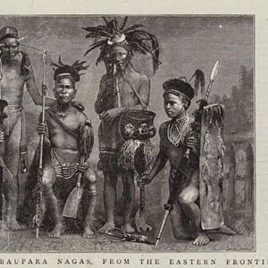 Group of Baupara Nagas, from the Eastern Frontier of India (engraving)