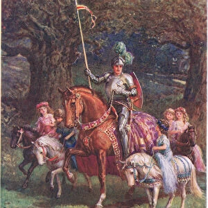 Under the guidance of St. Patrick, from St. Patrick of Ireland, The Seven Champions of Christendom, by Rose Yeatman Woolf, published by Raphael Tuck, 1920s (colour litho)