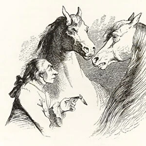 Gulliver converses with talking horses in Houyhnhnms Land from Gulliver