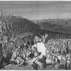 Gustave Dore Bible: Jonathan in the presence of the army of Apollonius (engraving)