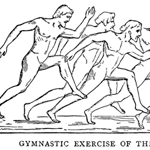 Gymnastic exercise of the Spartans, illustration from