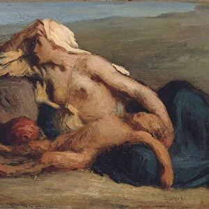 Hagar and Ishmael (oil on panel)
