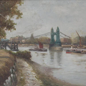 Hammersmith Bridge - the present one - post 1887 - looking from the Surrey shore