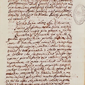 Handwritten page of a treaty of music by Giovanni Spataro, 1521