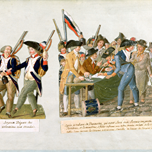 Happy Departure of the Army Volunteers (gouache on paper)