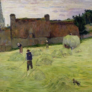 Haymaking in Brittany, 1888 (oil on canvas)