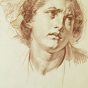 The Head of a Woman looking up to the right, (red chalk)