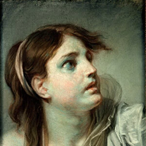 Head of a Young Girl (pastel on paper)