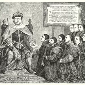 Henri VIII Accordant des Privileges a la Confrerie des Chirurgiens de Londres (engraving)