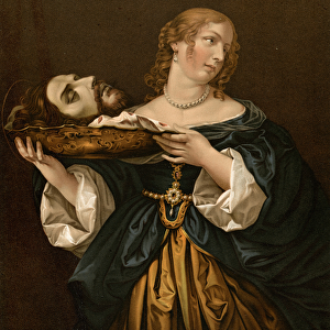 Herodias with the Head of John the Baptist (colour litho)