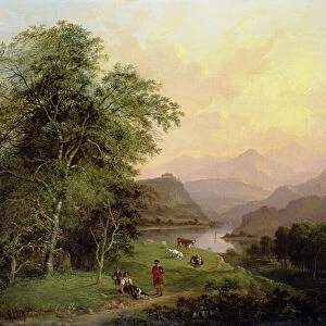 A Highland Lochside, 1847 (oil on canvas)