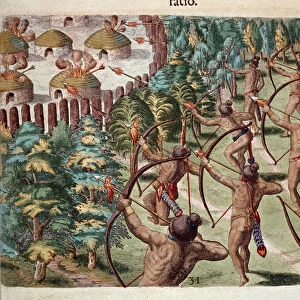 History of America: "An Indian tribe attacks a village in Florida at