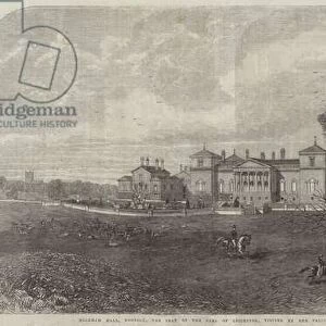 Holkham Hall, Norfolk, the Seat of the Earl of Leicester, visited by the Prince and Princess of Wales (engraving)