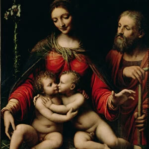 The Holy Family with the Infant St. John (oil on panel)