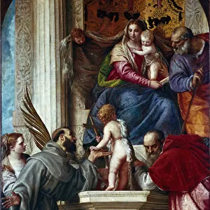 The Holy Family with Saints (Altarpiece of St. Zechariah). c. 1562 (Oil on canvas)