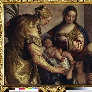 The Holy Family with St. Barbara, c. 1550 (oil on canvas)