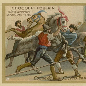 Horse racing in Rome (chromolitho)