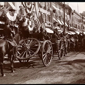 Horsepulled artillery on parade at Dobbs Ferry, New York, 1898 (silver gelatin print)