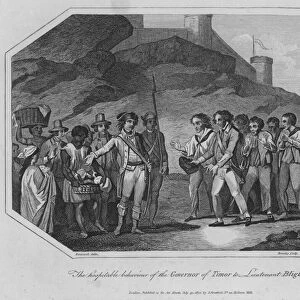 The hospitable behaviour of the Governor of Timor to Lieutenant Bligh (engraving)
