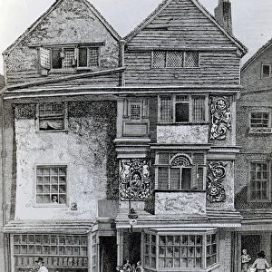 Houses on the South Side of a Street called London Wall, published 1812 (engraving)