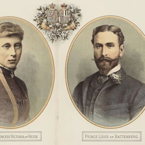 HRH the Princess Victoria of Hesse and Prince Louis of Battenberg (colour litho)