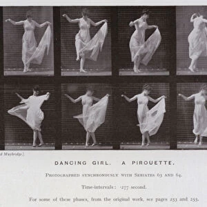 The Human Figure in Motion: Dancing girl, a pirouette (b / w photo)