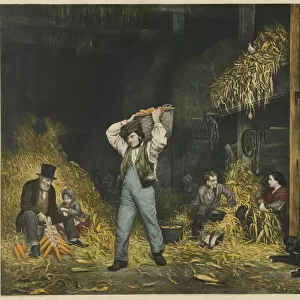 Husking, pub. 1861 (colour litho)