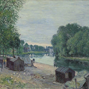 Huts at the Edge of the Loing; Cabanes au bord du Loing, 1896 (oil on canvas)
