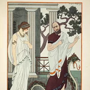 I turned and saw a beautiful woman, illustration from The Works of Hippocrates