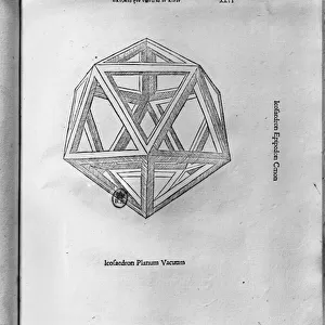 Icosahedron, from De Divina Proportione by Luca Pacioli, published 1509