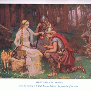 Idun and the apples, 1920s (colour litho)