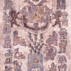 An Illuminated Document from Mexico, Showing the Coat of Arms of the Viceroy Sotomayor, c