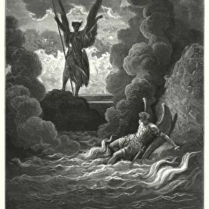 Illustration by Gustave Dore for Miltons Paradise Lost, Book I, lines 221, 222 (engraving)