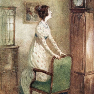 Illustration for Northanger Abbey by Jane Austen (colour litho)