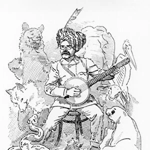 illustration for Sambourne cartoon from Punch, Rudyard Kipling (drawing)
