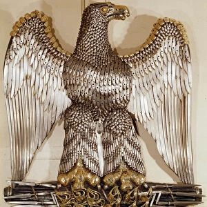 Imperial eagle made with bayonet bindings and spades. 19th century