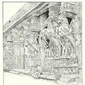 India: Hall of a Thousand Columns, Seringham (engraving)