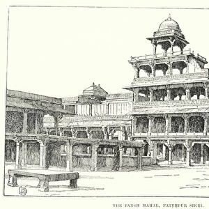 India: The Panch Mahal, Fatehpur Sikri (engraving)