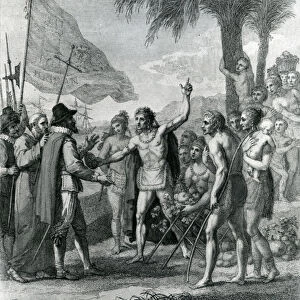 An Indian Cacique of the island of Cuba addressing Columbus (1451-1500) concerning a future state