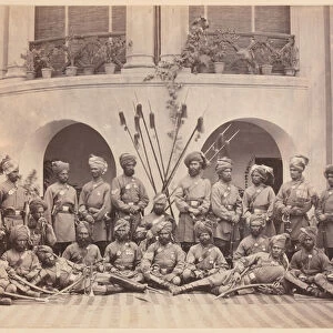 Indian NCOs of the Guides cavalry, 1879 (b / w photo)