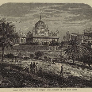 Indian Sketches, the Tomb of Runjeet Singh, Founder of the Sikh Empire (engraving)