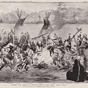 Indian war dance at Buffalo Bills Wild West show, Earls Court, London, 1892 (litho)