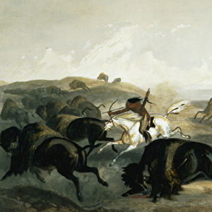 Indians Hunting the Bison, plate 31 from Volume 2 of