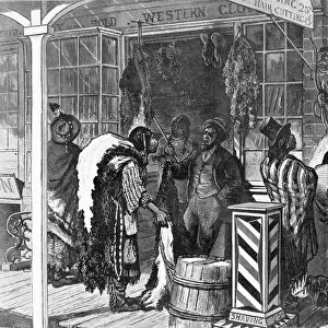 Indians Trading at a Frontier Town, from Harpers Weekly, November 13th 1875