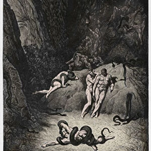 Inferno, Canto 25 : Agnello transforming into a serpent