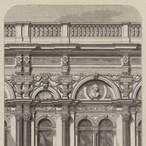 Inner Court of the India Office, Part of Upper Story enlarged (engraving)