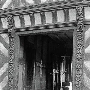 The inner face of the gateway tower, Little Moreton Hall, from The English Country House (b/w photo)