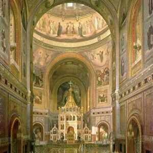 Interior of the Church of Christ the Saviour in Moscow, 1883 (oil on canvas)