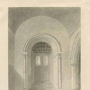 Interior of Church Eaton Church: sepia drawing, 1842 (drawing)