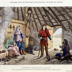 Interior of Gallic housing - in "France and the French through the centuries"